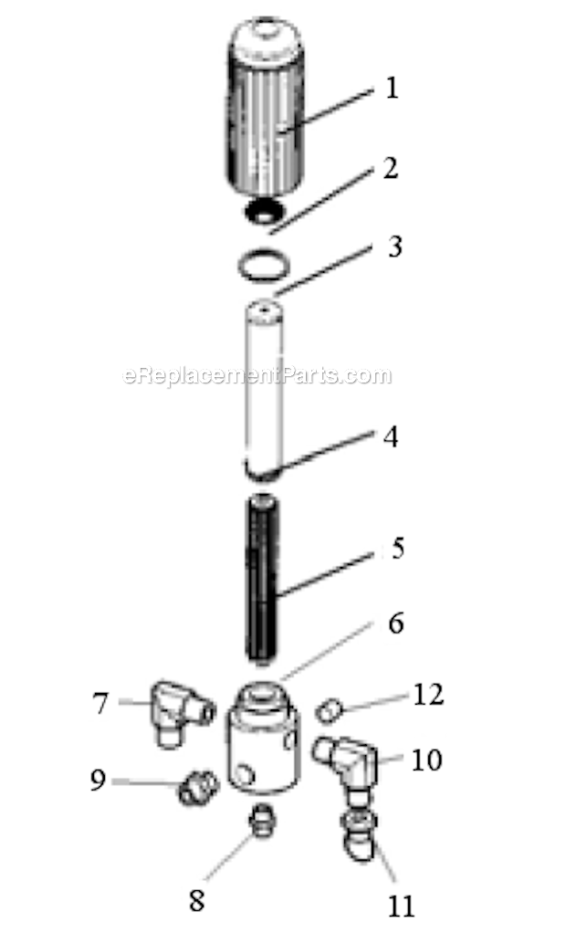 Filter Assembly Diagram and Parts List for AL2810  Campbell Hausfeld Paint Sprayer